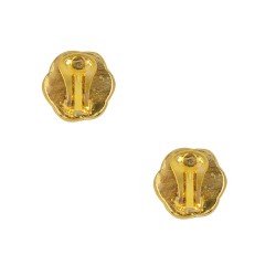 Σκουλαρίκια με λευκά μαργαριτάρια και βάση από ατσάλι με κλιπ - F126877